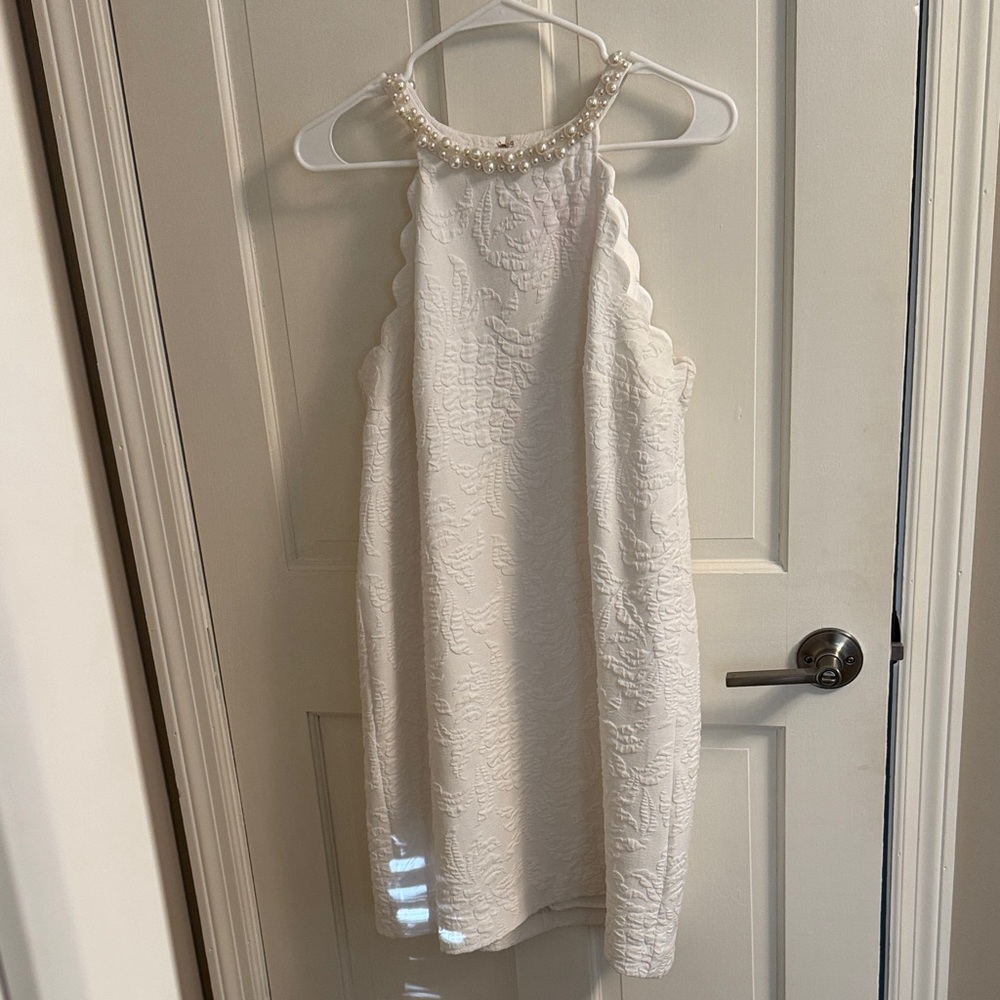 Lilly Pulitzer White Dress with Pearl Accents